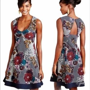 Anthropologie Maeve Fairchild Floral Keyhole Dress
